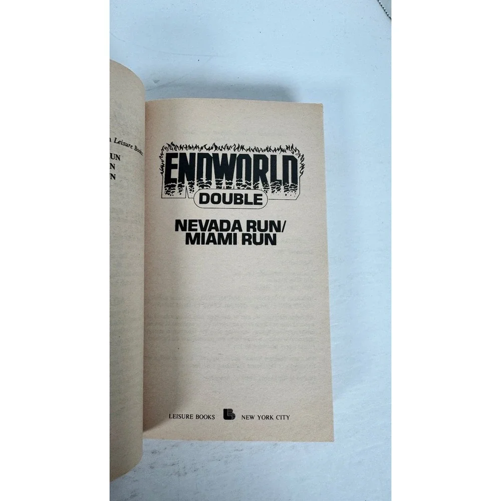 ENDWORLD DOUBLE Nevada Run Miami Run David Robbins 1991 Post-Apocalyptic Leisure
